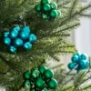 WeRChristmas Emerald Green Glass Berry Cluster Baubles, 5 Pack