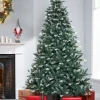 WeRChristmas Evergreen Snow Flocked Tip Christmas Tree, 7 Ft