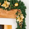 WeRChristmas Extra Thick Decorated Garland, Cream/Gold, 9 Ft