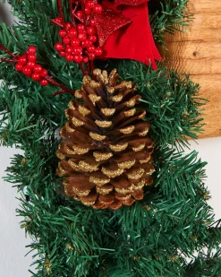 WeRChristmas Extra Thick Decorated Garland, Red/Gold, 9 Ft