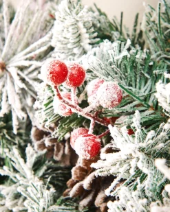 WeRChristmas Extra Thick Mixed Pine Snow Flocked Garland, 9 Ft