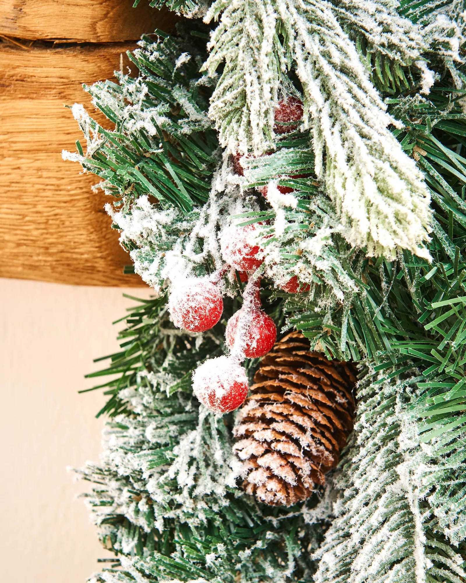 WeRChristmas Extra Thick Mixed Pine Snow Flocked Garland, 9 Ft