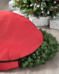 WeRChristmas Extra-Large Garland & Wreath Storage Bag, Red, 120 Cm