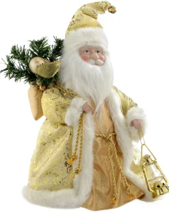 WeRChristmas Father Christmas Tree Topper, Cream/Gold, 30 Cm