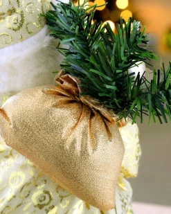 WeRChristmas Father Christmas Tree Topper, Cream/Gold, 30 Cm