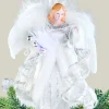 WeRChristmas Fibre Optic Angel Christmas Tree Topper, Silver/White, 25 Cm