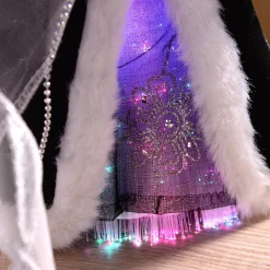 WeRChristmas Fibre Optic Angel Christmas Tree Topper, Black/Silver, 25 Cm