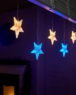 WeRChristmas Flashing Star Curtain Net Light, 2.2 M