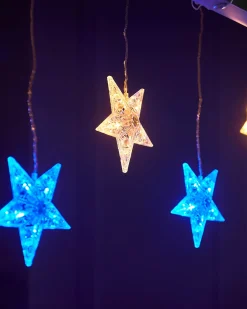 WeRChristmas Flashing Star Curtain Net Light, 2.2 M