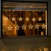 WeRChristmas Flashing Star Curtain Net Light, White, 2 M