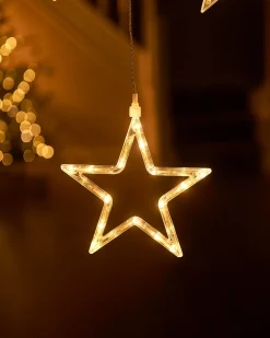 WeRChristmas Flashing Star Curtain Net Light, White, 2 M