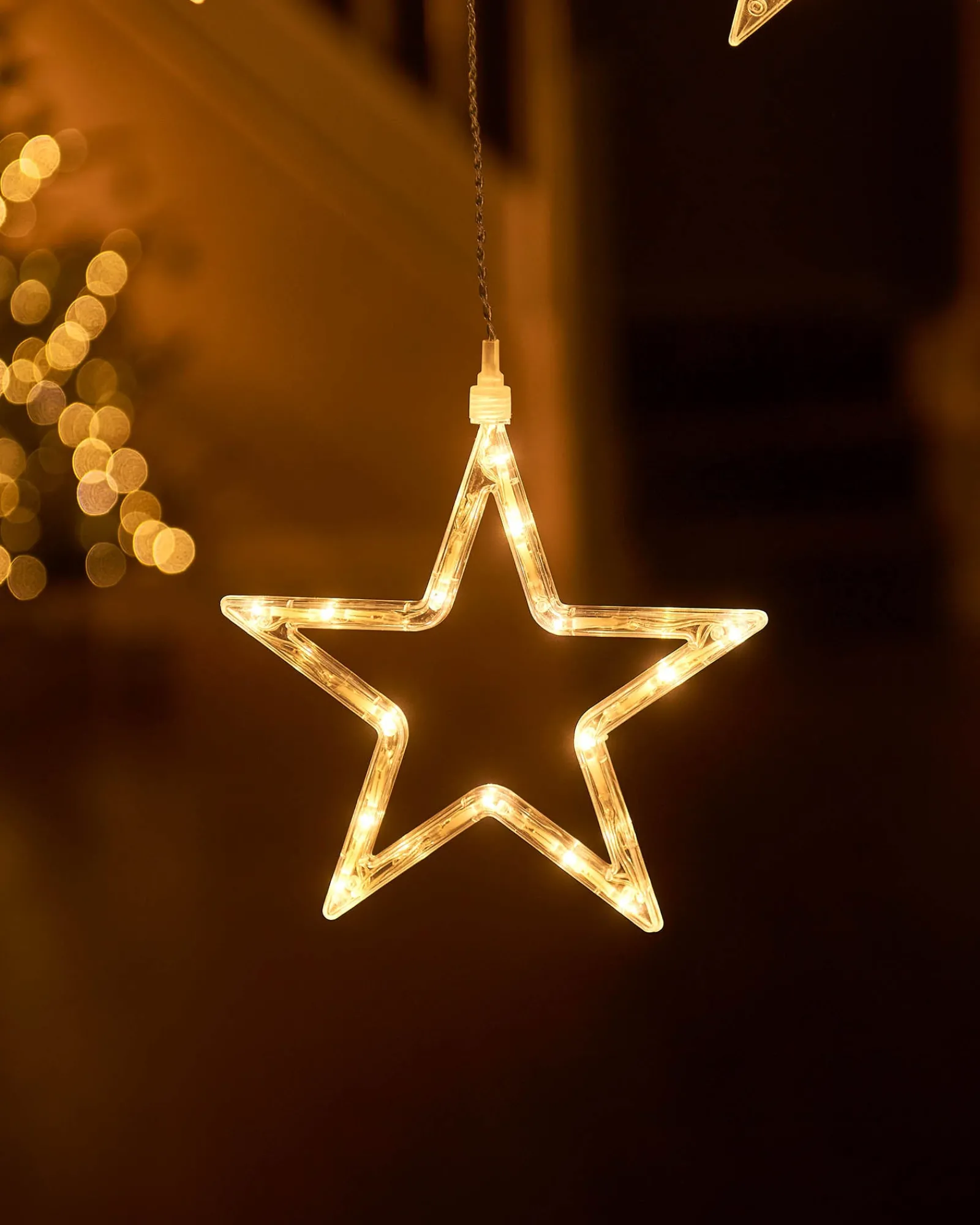 WeRChristmas Flashing Star Curtain Net Light, White, 2 M