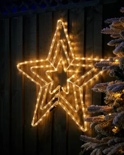 WeRChristmas Flashing Star Rope Light Silhouette, Warm White, 72 Cm
