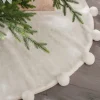 WeRChristmas Fur Pom Pom Tree Skirt, Cream, 120 Cm
