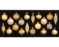 WeRChristmas Glamour Glass Baubles, 20 Pack
