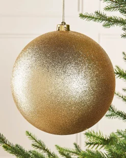WeRChristmas Gold Large Glitter Shatterproof Bauble, 20 Cm