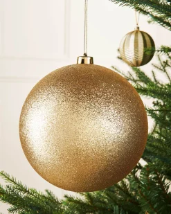 WeRChristmas Gold Large Glitter Shatterproof Bauble, 20 Cm