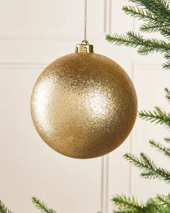 WeRChristmas Gold Large Glitter Shatterproof Bauble, 15 Cm