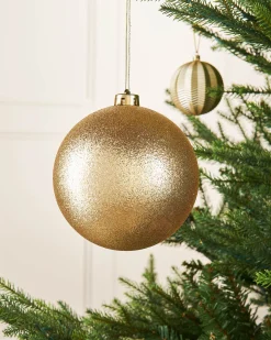 WeRChristmas Gold Large Glitter Shatterproof Bauble, 15 Cm