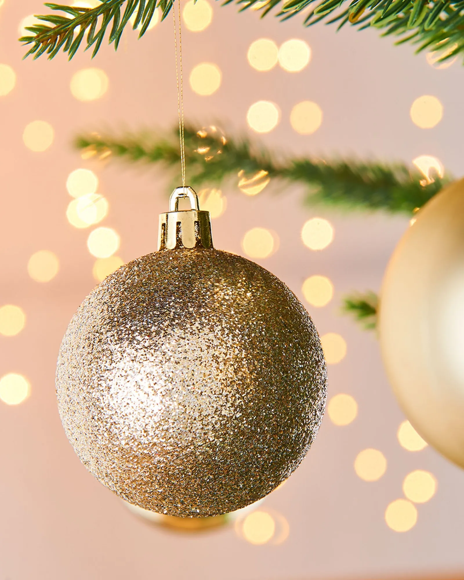WeRChristmas Gold Shatterproof Baubles, 42 Pack, 6 Cm