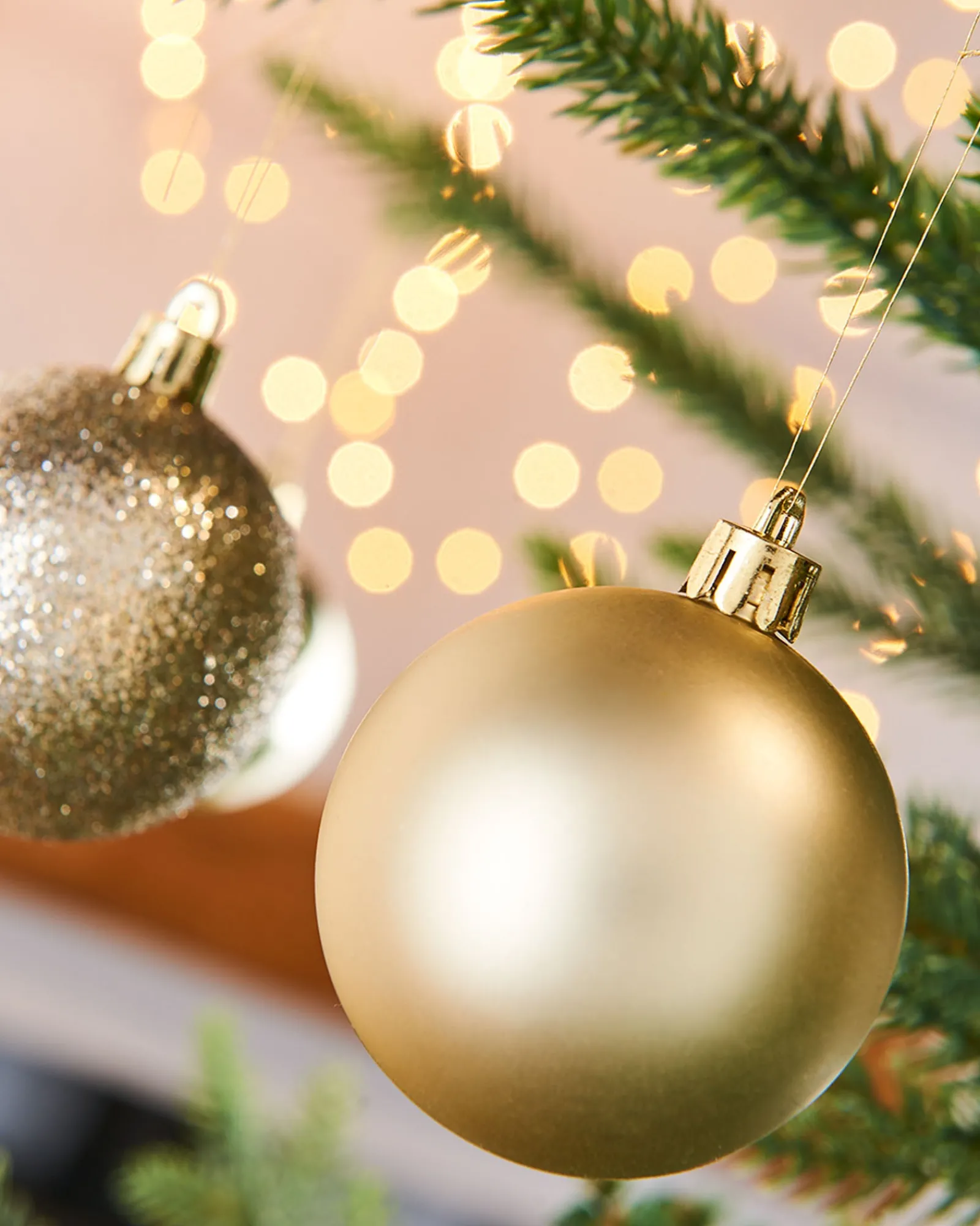 WeRChristmas Gold Shatterproof Baubles, 42 Pack, 6 Cm