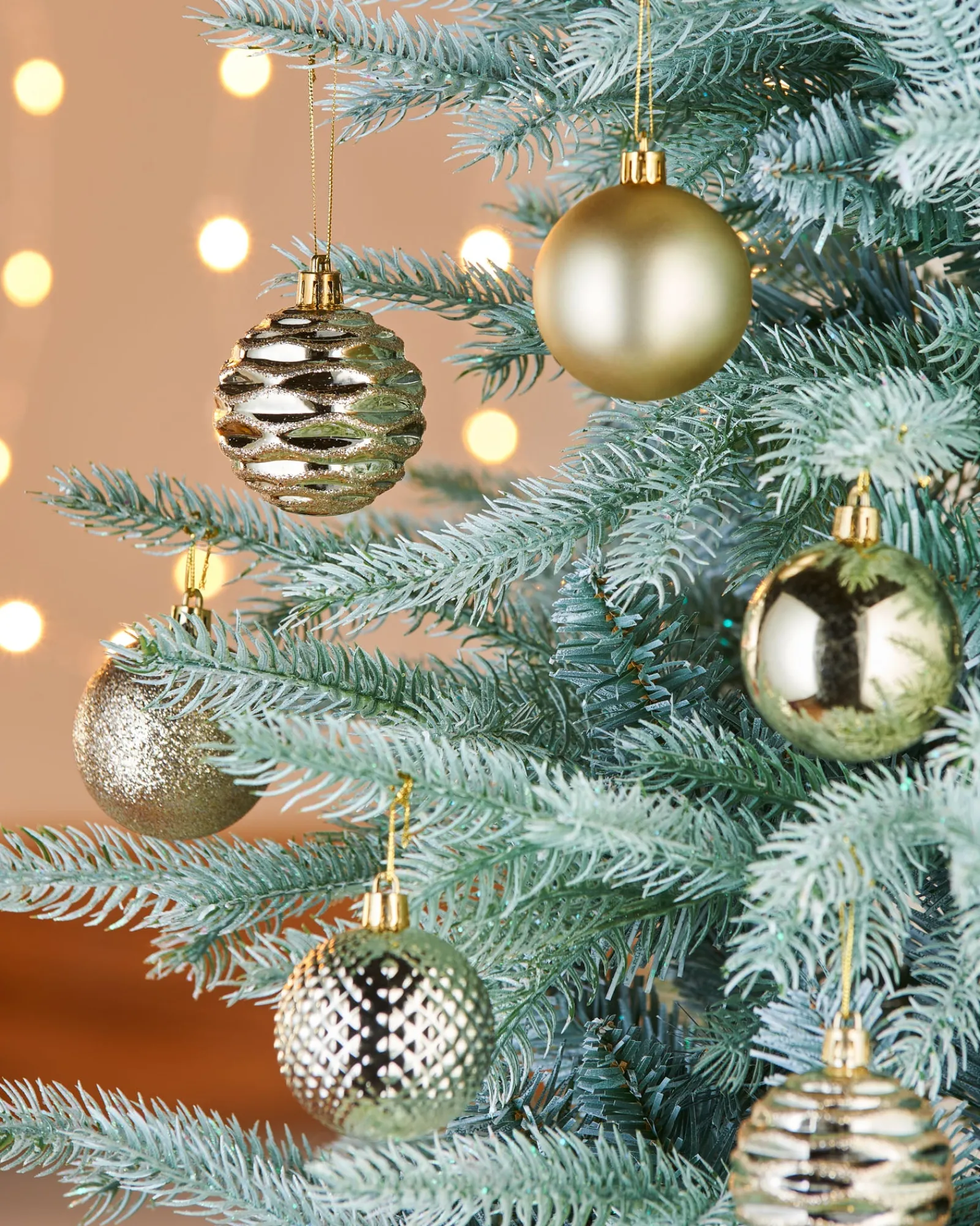 WeRChristmas Gold Shatterproof Baubles, 50 Pack, 6 Cm
