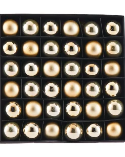 WeRChristmas Gold Shatterproof Baubles, 36 Pack, 3 Cm