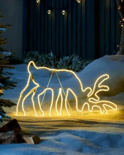 WeRChristmas Grazing Reindeer Neon Rope Light Silhouette, 82 Cm