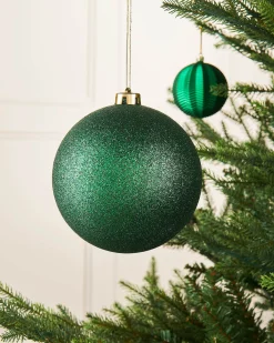 WeRChristmas Green Large Glitter Shatterproof Bauble, 15 Cm