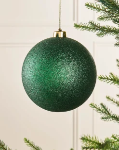 WeRChristmas Green Large Glitter Shatterproof Bauble, 15 Cm