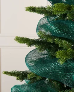 WeRChristmas Green Mesh With Green Foil, 9 M