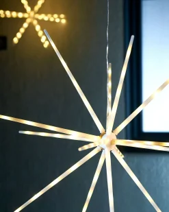 WeRChristmas Hanging Starburst Decoration, Warm White, 51 Cm
