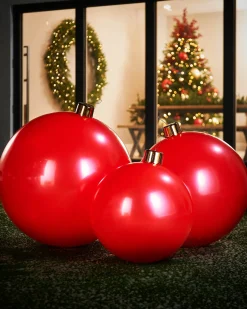 WeRChristmas Inflatable Christmas Bauble, Red, 45 Cm