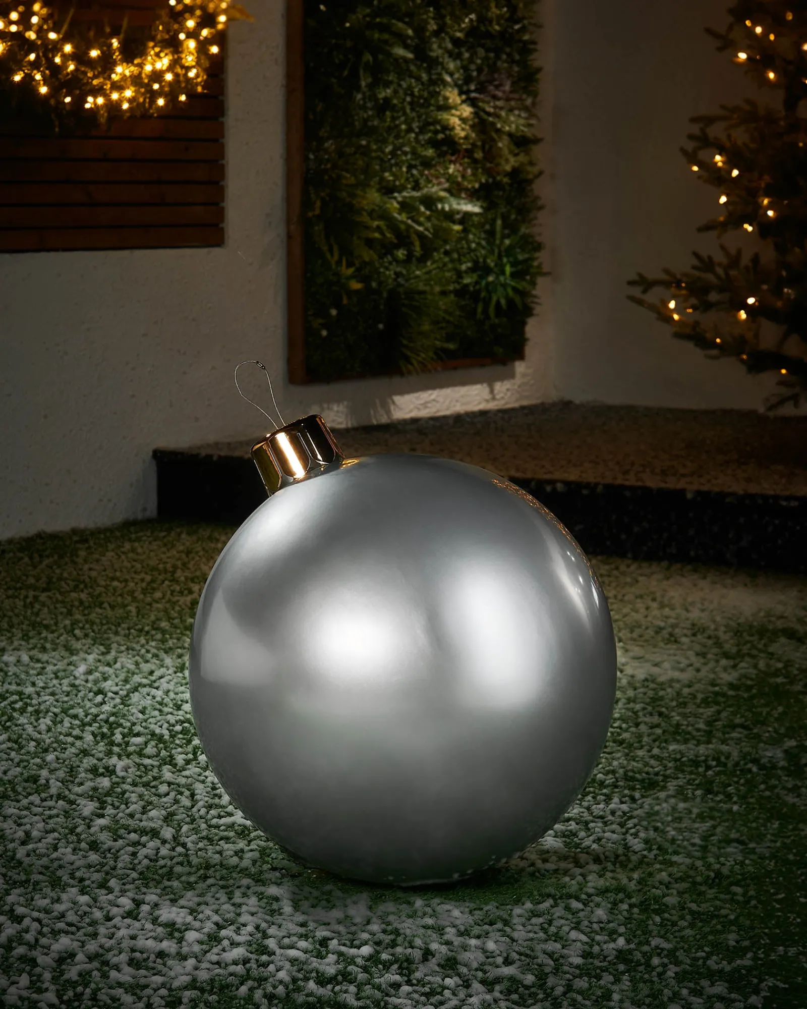 WeRChristmas Inflatable Christmas Bauble, Silver, 45 Cm
