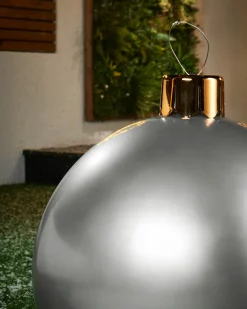 WeRChristmas Inflatable Christmas Bauble, Silver, 45 Cm