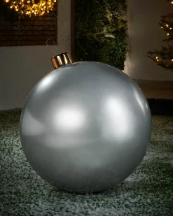 WeRChristmas Inflatable Christmas Bauble, Silver, 66 Cm