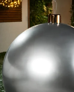 WeRChristmas Inflatable Christmas Bauble, Silver, 66 Cm