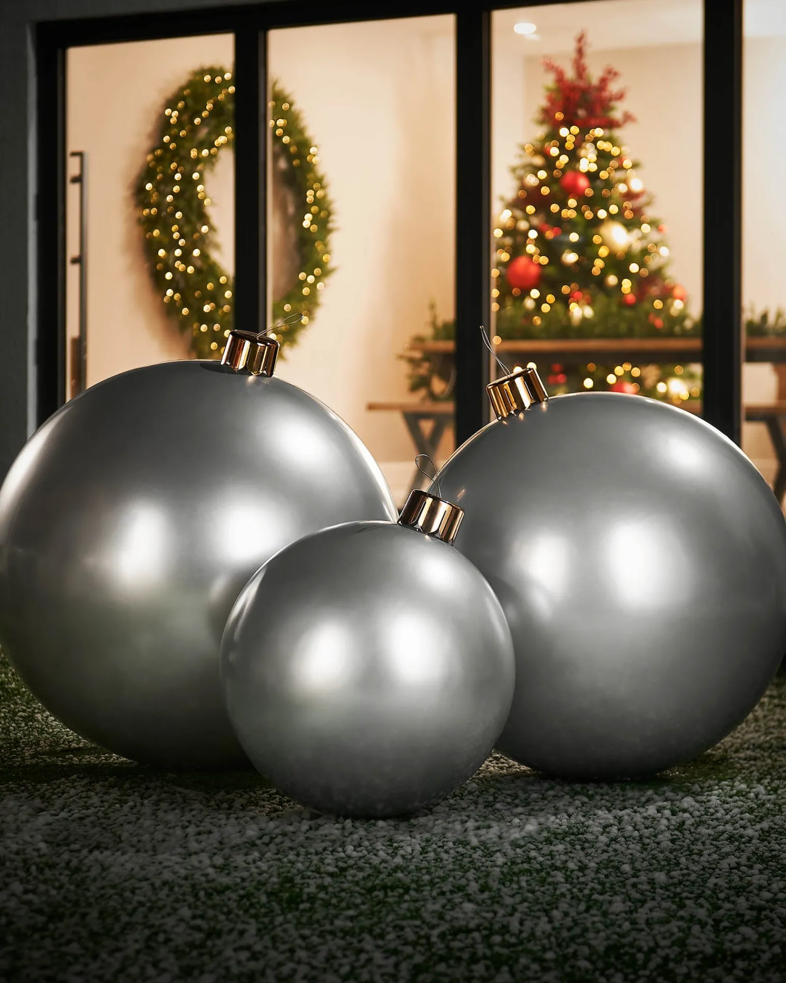 WeRChristmas Inflatable Christmas Bauble, Silver, 66 Cm