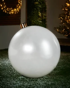 WeRChristmas Inflatable Christmas Bauble, White, 66 Cm