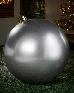 WeRChristmas Inflatable Christmas Bauble, Silver, 76 Cm