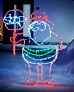 WeRChristmas LED Santa Stop Here Rope Light Window Silhouette, 81 Cm