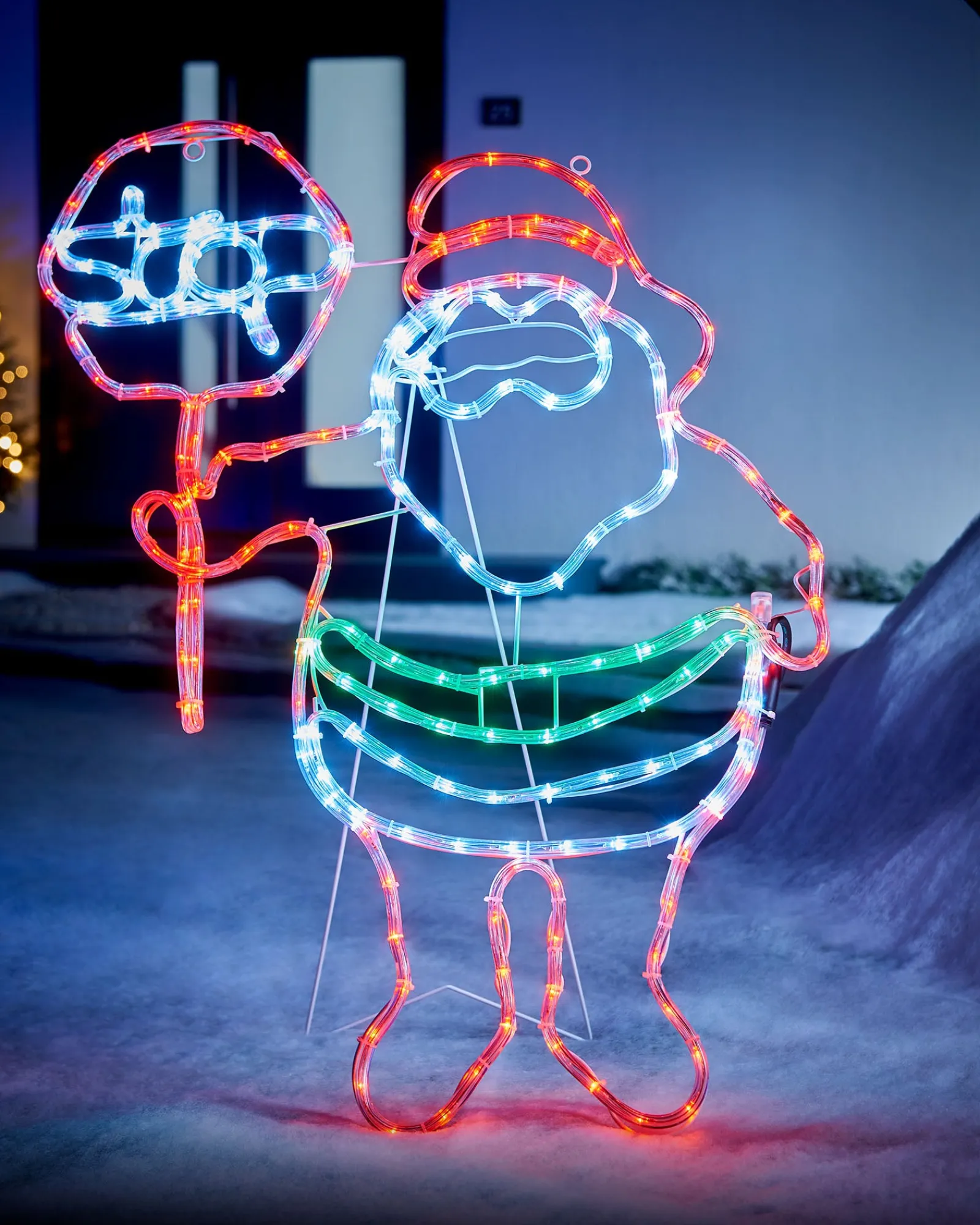 WeRChristmas LED Santa Stop Here Rope Light Window Silhouette, 81 Cm