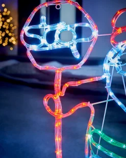 WeRChristmas LED Santa Stop Here Rope Light Window Silhouette, 81 Cm