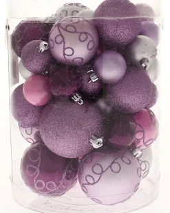 WeRChristmas Lilac Shatterproof Baubles, 50 Pack