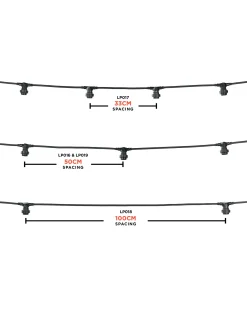 WeRChristmas LINK FESTOON E27 Belt, Connectable, 10 Sockets, 50 Cm Spacing