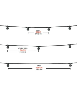 WeRChristmas LINK FESTOON E27 Belt, Connectable, 10 Sockets, 100 Cm Spacing