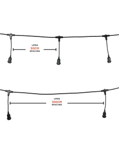 WeRChristmas LINK FESTOON E27 Long Drop Belt, Connectable, 10 Sockets, 50 Cm Spacing