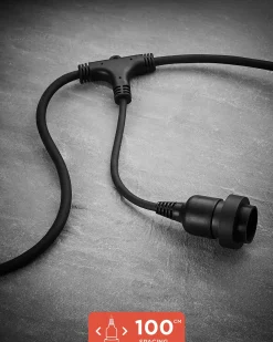WeRChristmas LINK FESTOON E27 Long Drop Belt, Connectable, 10 Sockets, 100 Cm Spacing