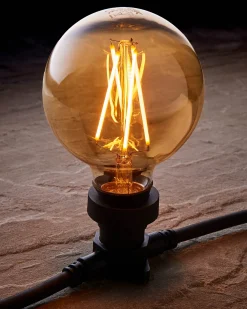 WeRChristmas LINK FESTOON 4W E27 Dimmable Globe Filament LED Bulb, Warm White