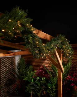 WeRChristmas LINK PRO Connectable Pre-Lit Natural Fir Garland, 3 M
